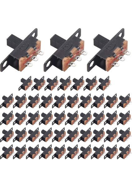 50 Adet On/on 2 Pozisyon 1P2T Spdt Mini Panel Kayar Anahtarı Lehim Pabucu SS12F1-G3 (Yurt Dışından)