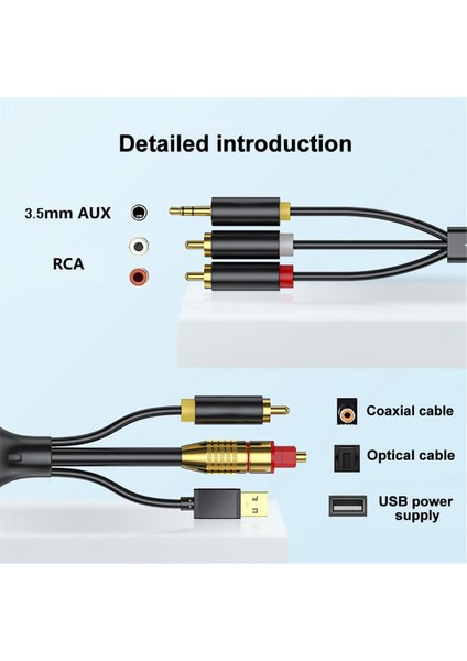Dijitalden Analoga Ses Dönüştürme Kablosu, Dijital Spdıf/optik ve Koaksiyel L/r ve 3.5mm Aux Stereo Kablo (Yurt Dışından)