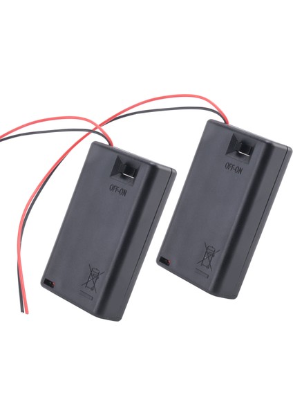 2 Adet 3 x Aaa 4.5V Pil Tutucu Kılıf Kutusu Kablolu Açma/kapama Anahtarı Kapaklı (Yurt Dışından)