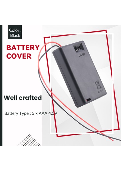2 Adet 3 x Aaa 4.5V Pil Tutucu Kılıf Kutusu Kablolu Açma/kapama Anahtarı Kapaklı (Yurt Dışından)