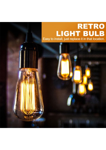 Vintage Ampuller E14 220V ST48 Akkor 25W 40W 60W Filament Retro Işık Sarkıt Lamba Için (Yurt Dışından)