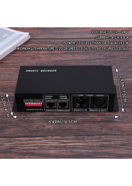 512 4ch x 8A Dekoder LED Kontrol Cihazı 4 Kanal Sürücü Rgbw Bant Dc 12V - 24V (Yurt Dışından)