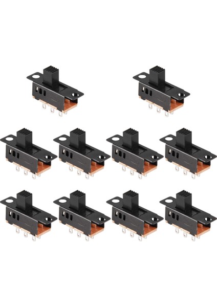 10 Adet Yüksek Düğme 6 Pin 3 Pozisyon Dpdt Panel Kayar Anahtarı 0.5A 50V Dc (Yurt Dışından)