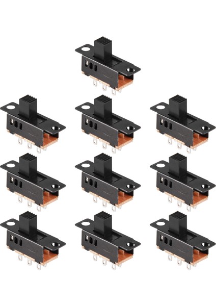 10 Adet Yüksek Düğme 6 Pin 3 Pozisyon Dpdt Panel Kayar Anahtarı 0.5A 50V Dc (Yurt Dışından)