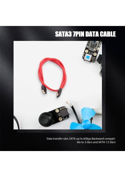 50CM Sata 3.0 Iıı Sata3 7pin Veri Kablosu 6gb/s SSD Kabloları HDD Sabit Disk Kablosu Naylon Kılıflı Premium Sürüm (Kırmızı) (Yurt Dışından) modelleri