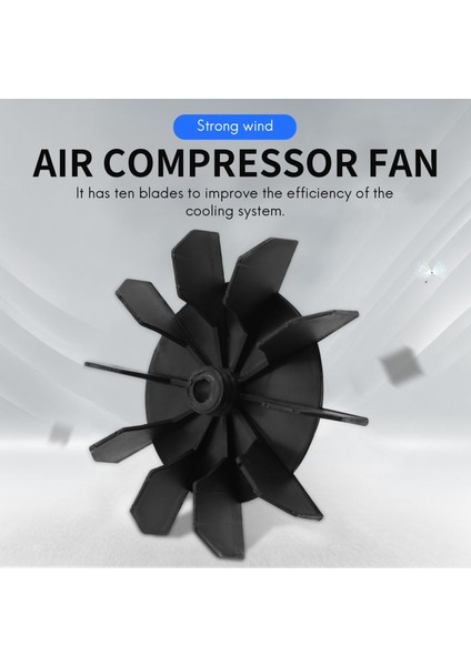 Yedek 0,5" Iç Çap 10 Pervane Hava Kompresörü Motor Fan Pervanesi Siyah (Yurt Dışından)