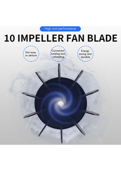 Yedek 0,5" Iç Çap 10 Pervane Hava Kompresörü Motor Fan Pervanesi Siyah (Yurt Dışından)