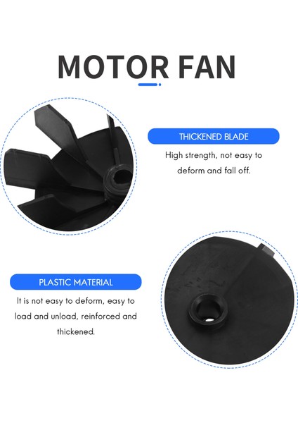 Yedek 0,5" Iç Çap 10 Pervane Hava Kompresörü Motor Fan Pervanesi Siyah (Yurt Dışından)