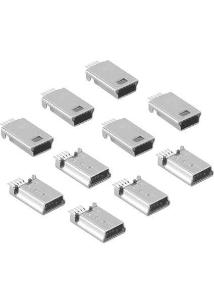 10 Adet Mini USB Tip B Erkek 180 Derece 5 Pin Smd Smt Lehimleme Jak Konnektörü Için (Yurt Dışından)