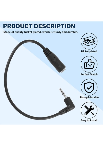 2,5 mm (Erkek) - 3,5 mm (Dişi) Stereo Ses Jakı Adaptörü (Yurt Dışından)