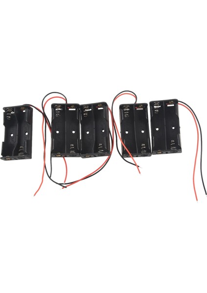 5 Adet 2 x 1.5V Aa Pil Tutucu Kılıf Kutusu Siyah W Kablo Uçları (Yurt Dışından)