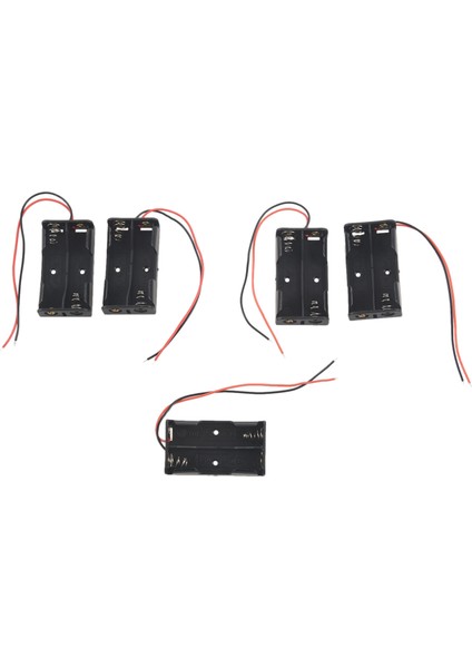 5 Adet 2 x 1.5V Aa Pil Tutucu Kılıf Kutusu Siyah W Kablo Uçları (Yurt Dışından)