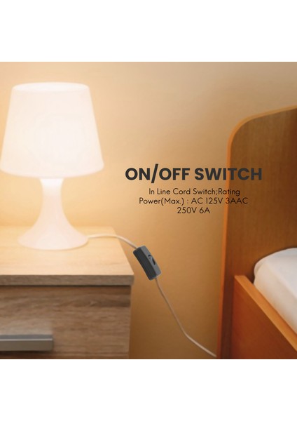 10 Adet AC125V 3A 250V 6A Siyah On/off Hat Içi Kablo Anahtarları Yatak Odası Için (Yurt Dışından)