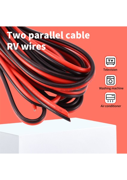 3 Metre Başına 20 Gauge Kırmızı Siyah Zıp Tel Awg Kablo Güç Topraklama Örgülü Bakır Otomobil (Yurt Dışından)