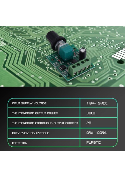 1.8V 3V 5V 6V 7.2V 12V 2A 30W Dc Motor Hız Kontrol Cihazı (Pwm) 1803BK Ayarlanabilir Sürücü Anahtarı (Yurt Dışından)