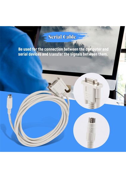 DB9P - 8p Mini Din RS232 Indirme Kablosu Beyaz 8.2 Ft Plc Için -Eh (Yurt Dışından)