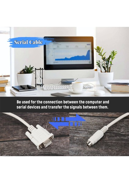 DB9P - 8p Mini Din RS232 Indirme Kablosu Beyaz 8.2 Ft Plc Için -Eh (Yurt Dışından)