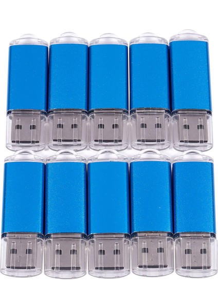 10 x USB Bellek 2.0 Stick Flash Sürücü 128MB Hediye Mavi (Yurt Dışından)