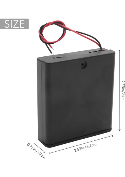 Açma/kapama Anahtarı 5.5" Kablolar Pil Tutucu Kutu Kılıfı 4 x 1.5V Aa Piller Için (Yurt Dışından) fırsatları