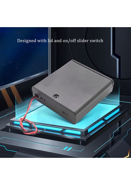 Açma/kapama Anahtarı 5.5" Kablolar Pil Tutucu Kutu Kılıfı 4 x 1.5V Aa Piller Için (Yurt Dışından) indirimleri