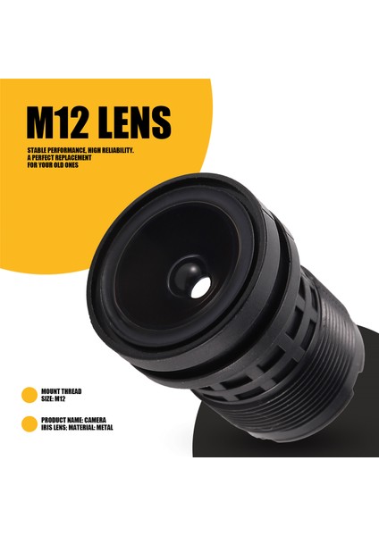 M12 Dişli Montajlı 3.6mm Uzunluk F2.0 Ir Lens Cctv Için (Yurt Dışından)