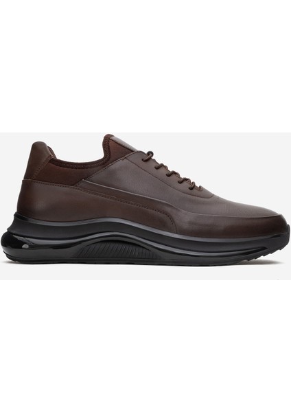 Erkek Kalın Taban Comfort Sneaker Deri Cr 2440 Kahverengi