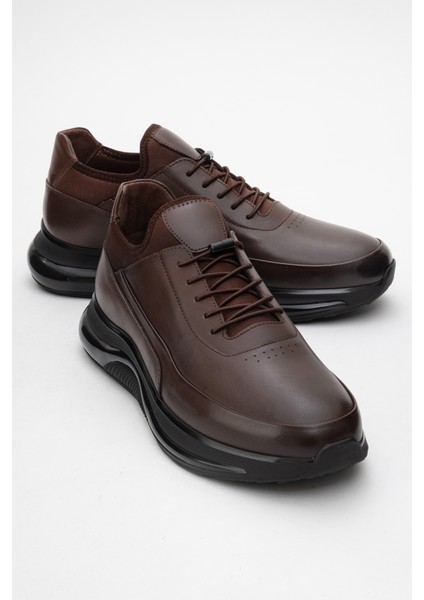 Erkek Kalın Taban Comfort Sneaker Deri Cr 2440 Kahverengi