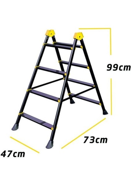 4+4 Metal Merdiven Çift Çıkışlı 150KG Taşıma Kapasitesi 4 Basamak