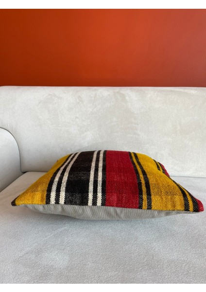40 x 40 cm El Dokuma Dekoratif Boho Stili Türk Kırlent Kılıf Çizgili Desen modelleri
