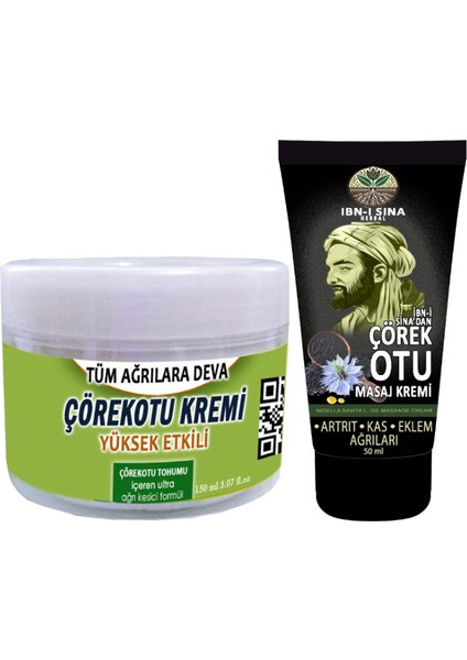 Çörek Otu Kremi Büyük Boy 150 ml Krem + İbn-i Sina Çörek Otu Kremi 50 ml