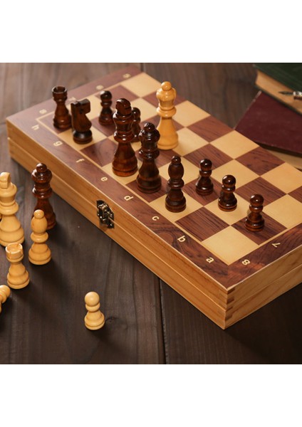 29X29CM 3'ü 1 Arada Satranç Dama Tavla Stratejik Düşünmeyi Geliştiren Satranç Ahşap Seti Toksik Olmayan Ahşap Tahta Oyunu Erkek Kız Çocuklar Için (Yurt Dışından)