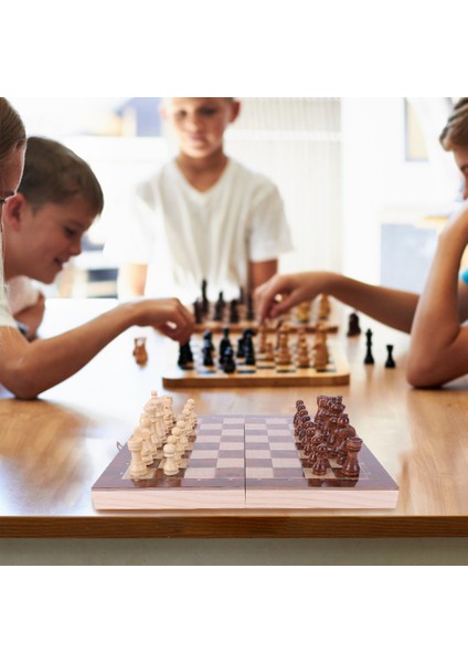 29X29CM 3'ü 1 Arada Satranç Dama Tavla Stratejik Düşünmeyi Geliştiren Satranç Ahşap Seti Toksik Olmayan Ahşap Tahta Oyunu Erkek Kız Çocuklar Için (Yurt Dışından)