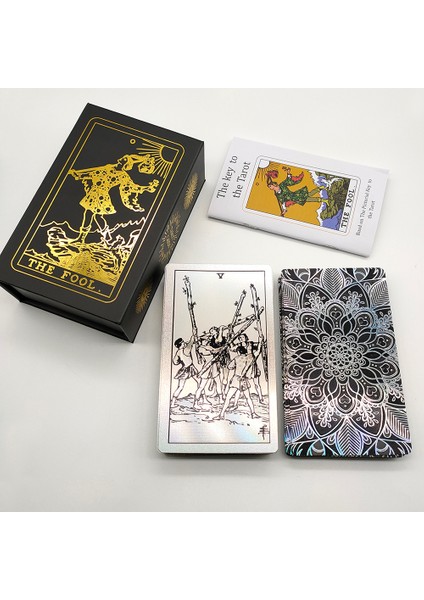 Yeni Plastik Rider Waite Tarot Sıcak Damgalama Altın Varak Tarot Zarif Tahta Oyunu Kehanet Kartları Koleksiyon Için (Yurt Dışından)