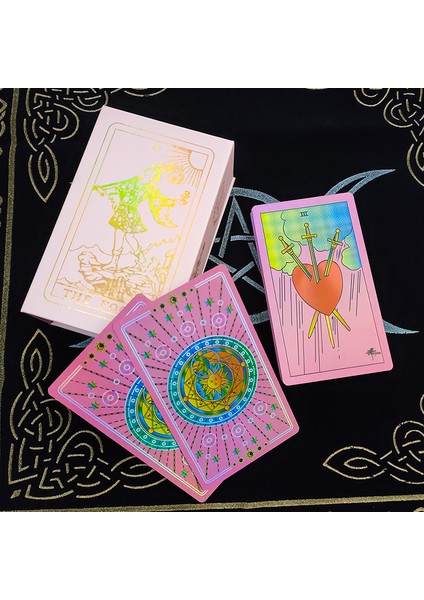 Yeni Plastik Rider Waite Tarot Sıcak Damgalama Altın Varak Tarot Zarif Tahta Oyunu Kehanet Kartları Koleksiyon Için (Yurt Dışından)