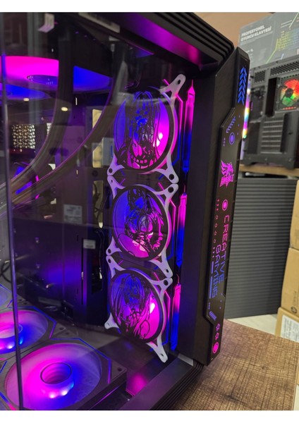 7 Argb Anime Karakterli Fanlı Pc Kasası 850W 80 Plus Bronze Powerli 360MM Sıvı Soğutmalı ( Siyah )