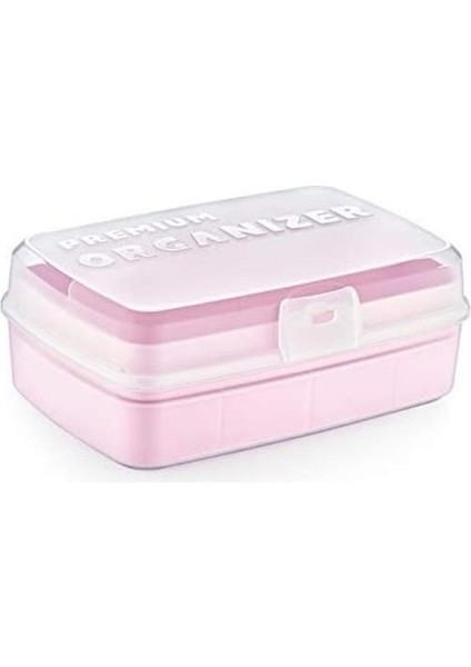 ® 12 Bölmeli Çok Amaçlı Takı Toka Kutusu Dikiş Kutusu Kapaklı Organizer Kutusu Bölmeli Kutu