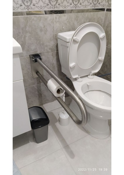Mafsallı Wc Kağıtlıklı Tutunma Barı