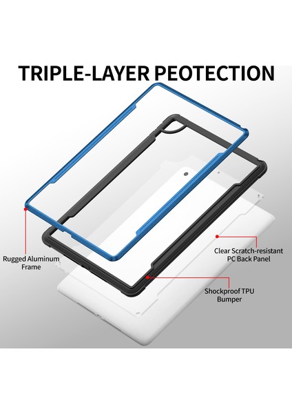 Ipad Air Için Alüminyum + Tpu + Pc Kılıfı (2020) 10.9 (Mavi) (Yurt Dışından)