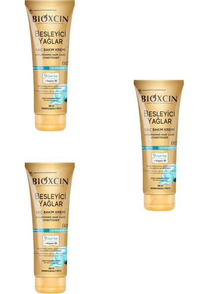 Besleyici Yağlar Saç Bakım Kremi (Kuru ve Yıpranmış Saçlar) 250 ml x 3 Adet