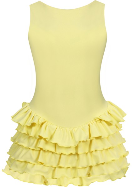 Sardinya Halter Yaka Fırfırlı Şortlu Elbise