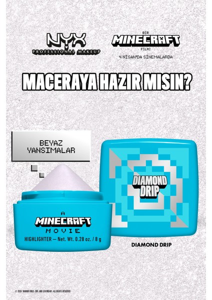 Minecraft Özel Koleksiyon Stick Highlighter - 02 Diamond Drip