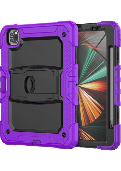 Silicone + Pc Tablet Case For iPad Pro 11 2021 / 2020 / 2018 (Mor) (Yurt Dışından)