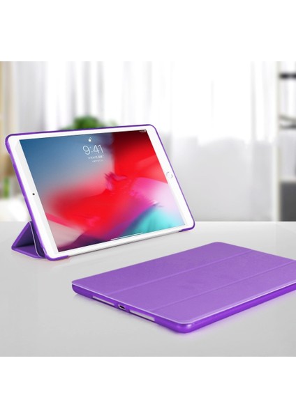 For iPad 10.2 2021 / 2020 / 2019 3-Folding Pu + Tpu Matte Soft Case (Purple) (Yurt Dışından) fırsatları
