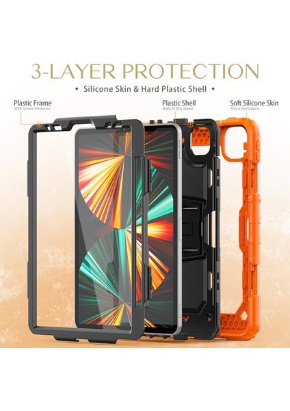 Silicone + Pc Tablet Case For iPad Pro 11 2021 / 2020 / 2018 (Turuncu) (Yurt Dışından) indirimleri