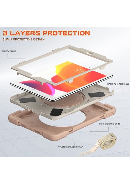 Apple iPad 10.2 2021 / 2020/2019 Için Koruyucu Kılıf (Rose Gold) (Yurt Dışından) fırsatları