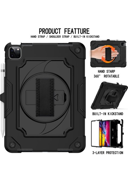 Ipad Air Için Silikon+Pc Kılıfı (2020) 10.9 / Pro 11 (2020) (Siyah) (Yurt Dışından) fiyatları