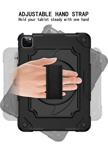 Ipad Air Için Silikon+Pc Kılıfı (2020) 10.9 / Pro 11 (2020) (Siyah) (Yurt Dışından) fırsatları