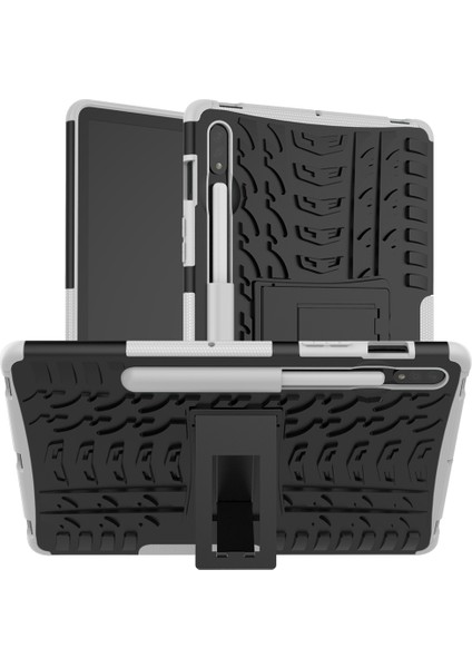 Samsung Galaxy Tab S7 T870 / T875 Lastik Doku Kılıfı (White) (Yurt Dışından)