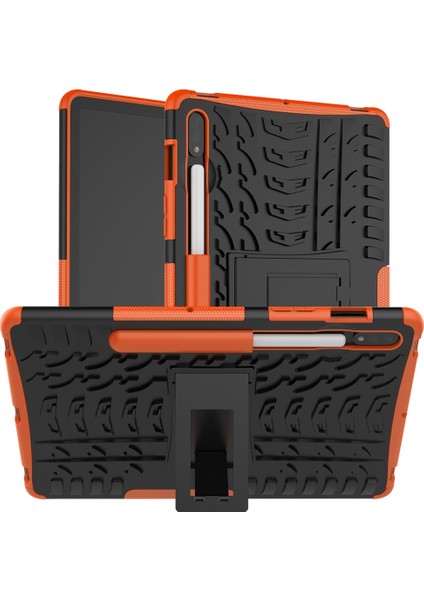 Samsung Galaxy Tab S7 T870 / T875 Lastik Doku Kılıfı (Orange) (Yurt Dışından)