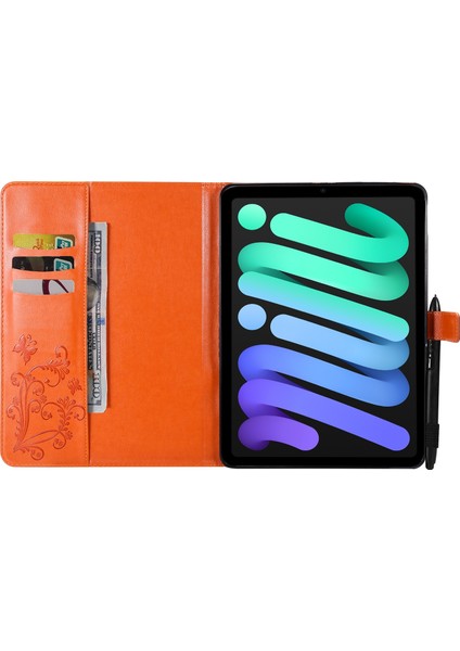 Ipad Mini 6 Için Baskı Baskı Kebek Desen Pu Kılıfı (Turuncu) (Yurt Dışından) fırsatları